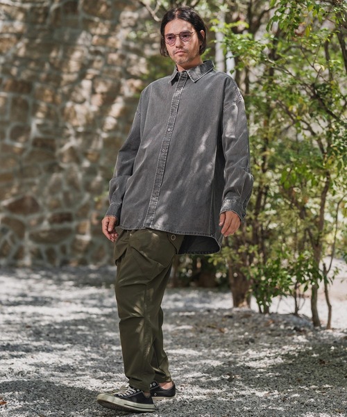 CAMBIO（カンビオ）の「ms6262-Snow Wash Cotton Long Sleeve Shirts シャツ(CMP-252-008)（シャツ/ブラウス・メンズ・パープル/ブラック/ブラウン・S/M/L）」の6枚目の写真