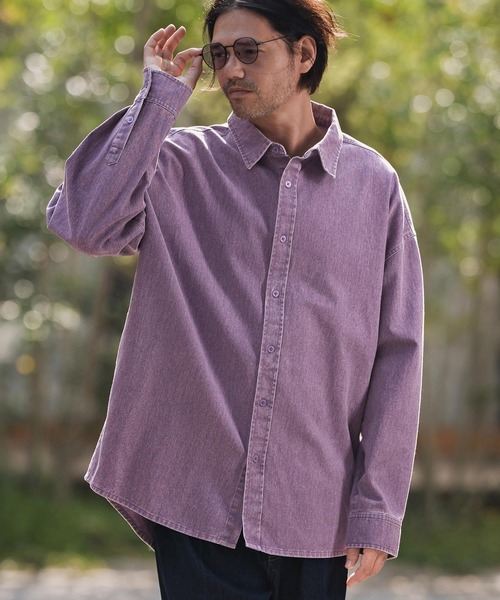 CAMBIO（カンビオ）の「ms6262-Snow Wash Cotton Long Sleeve Shirts シャツ(CMP-252-008)（シャツ/ブラウス・メンズ・パープル/ブラック/ブラウン・S/M/L）」の9枚目の写真