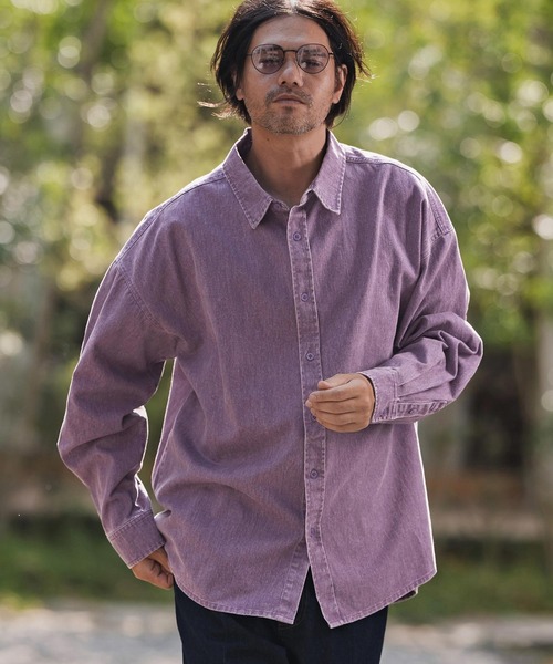 CAMBIO（カンビオ）の「ms6262-Snow Wash Cotton Long Sleeve Shirts シャツ(CMP-252-008)（シャツ/ブラウス・メンズ・パープル/ブラック/ブラウン・S/M/L）」の10枚目の写真