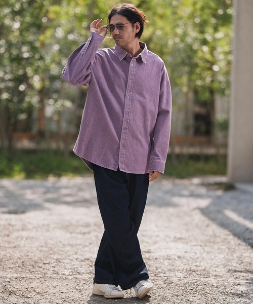 CAMBIO（カンビオ）の「ms6262-Snow Wash Cotton Long Sleeve Shirts シャツ(CMP-252-008)（シャツ/ブラウス・メンズ・パープル/ブラック/ブラウン・S/M/L）」の12枚目の写真
