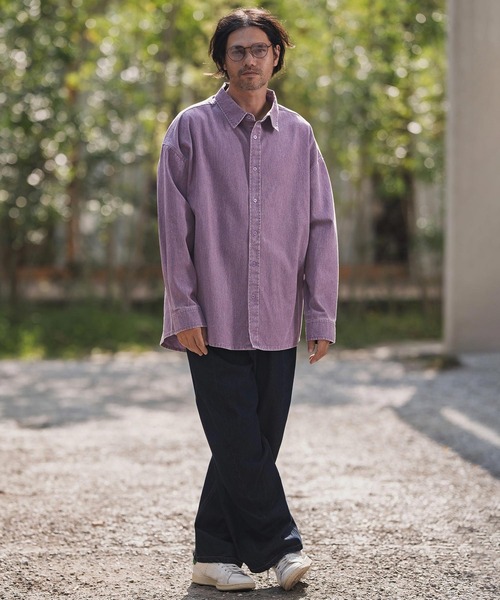 CAMBIO（カンビオ）の「ms6262-Snow Wash Cotton Long Sleeve Shirts シャツ(CMP-252-008)（シャツ/ブラウス・メンズ・パープル/ブラック/ブラウン・S/M/L）」の13枚目の写真
