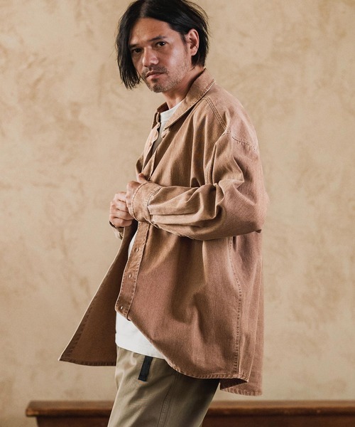 CAMBIO（カンビオ）の「ms6262-Snow Wash Cotton Long Sleeve Shirts シャツ(CMP-252-008)（シャツ/ブラウス・メンズ・パープル/ブラック/ブラウン・S/M/L）」の14枚目の写真
