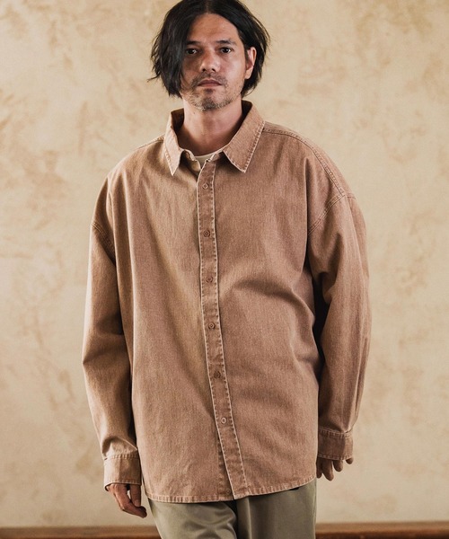 CAMBIO（カンビオ）の「ms6262-Snow Wash Cotton Long Sleeve Shirts シャツ(CMP-252-008)（シャツ/ブラウス・メンズ・パープル/ブラック/ブラウン・S/M/L）」の15枚目の写真