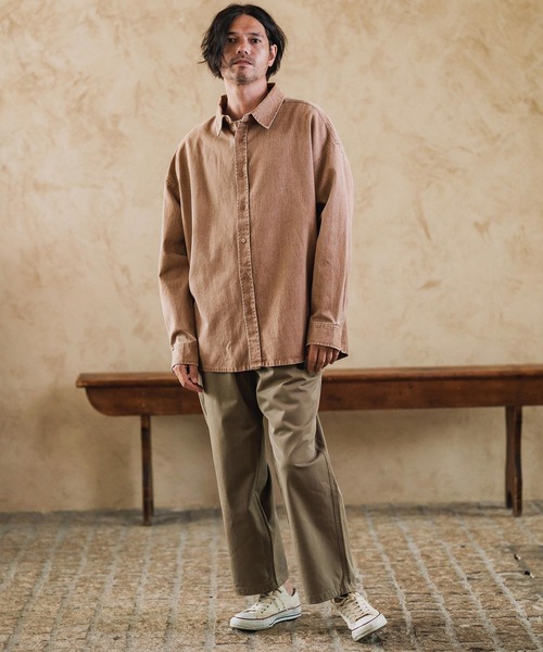 CAMBIO（カンビオ）の「ms6262-Snow Wash Cotton Long Sleeve Shirts シャツ(CMP-252-008)（シャツ/ブラウス・メンズ・パープル/ブラック/ブラウン・S/M/L）」の18枚目の写真