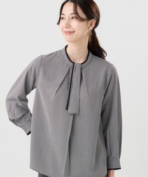 TOKYO SHIRTS | ストレッチジョーゼット 2WAY 配色ボウタイ ブラウス(シャツ/ブラウス)