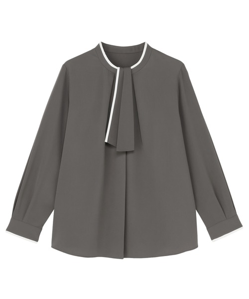 TOKYO SHIRTS（トウキョウシャツ）の「ストレッチジョーゼット 2WAY 配色ボウタイ ブラウス（シャツ/ブラウス・レディース・グレー/ホワイト/ブラック・M/L/LL）」の20枚目の写真