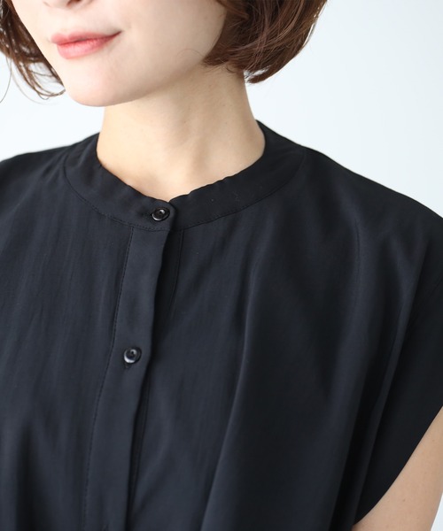 Ehre style(エーレスタイル)の「重ね着無しで 体型カバー レイヤーブラウス(シャツ/ブラウス・レディース・ブラック/ホワイト/ライトグレー・FREE)」の4枚目の写真