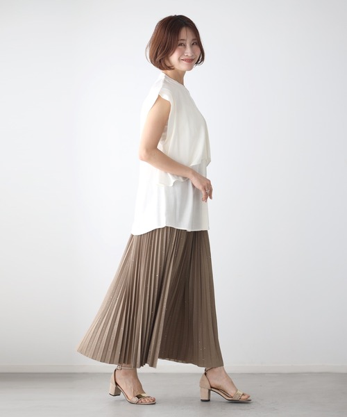 Ehre style(エーレスタイル)の「重ね着無しで 体型カバー レイヤーブラウス(シャツ/ブラウス・レディース・ブラック/ホワイト/ライトグレー・FREE)」の11枚目の写真