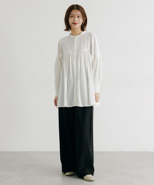 セール】コットンやわらか刺繍ブラウス 《オケージョン2025AW