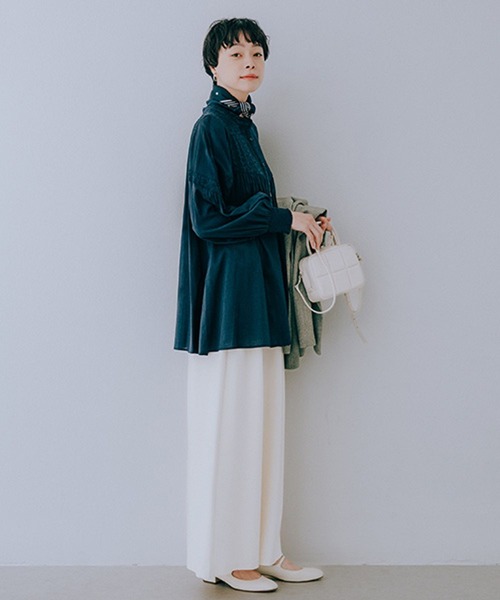 セール】コットンやわらか刺繍ブラウス 《オケージョン2025AW