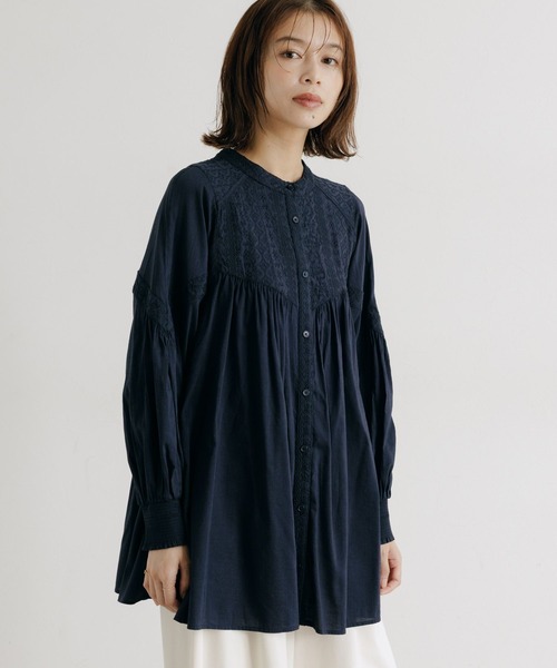 セール】コットンやわらか刺繍ブラウス 《オケージョン2025AW