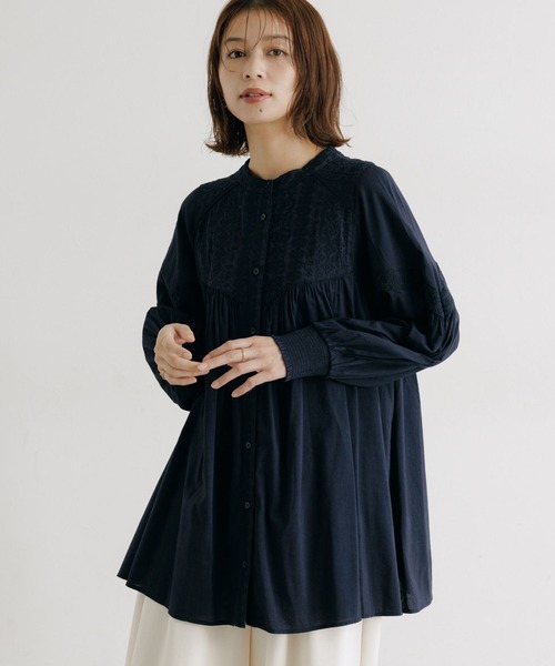 値下げ中　スタンドカラーノースリーブシャツワンピース　ブラック　ハグオーワー nrw22530-13.jpg