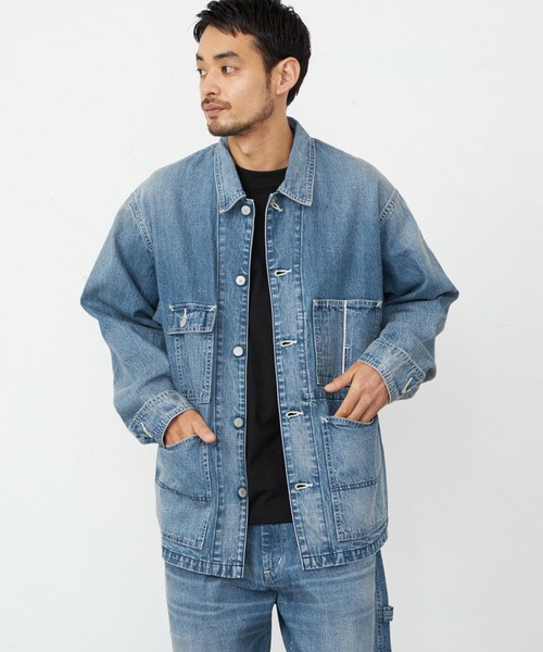 EDWIN(エドウィン)の「EDWIN エドウィン 505 カバーオール デニムジャケット セットアップ セルビッジ(デニムジャケット・メンズ・ブルー/ブラック系その他・SMALL/MEDIUM/X-LARGE/LARGE)」の5枚目の写真