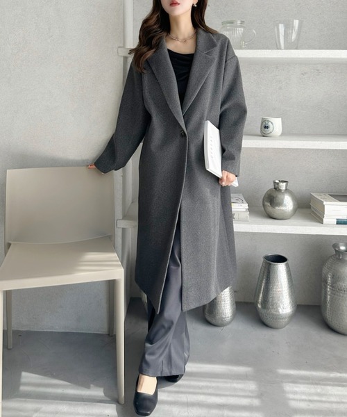 美品◎Donato Vinci ロングコート ダブルチェスターコート 灰 日本製 美品◎Donato Vinci ロングコート ダブルチェスターコート 灰 日本製