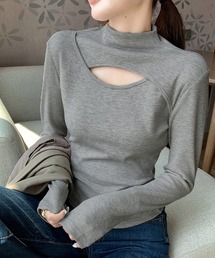 DAY CLOSET | 【表裏ニット/微起毛】色っぽ長袖ハイネックカットアウトリブニットプルオーバー レディース(ニット/セーター)
