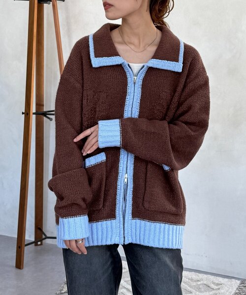 CPCM（シーピーシーエム）の「同色花柄ジャガードカーディガン（カーディガン/ボレロ・レディース・ブラウン/アイボリー/ネイビー・FREE）」の15枚目の写真