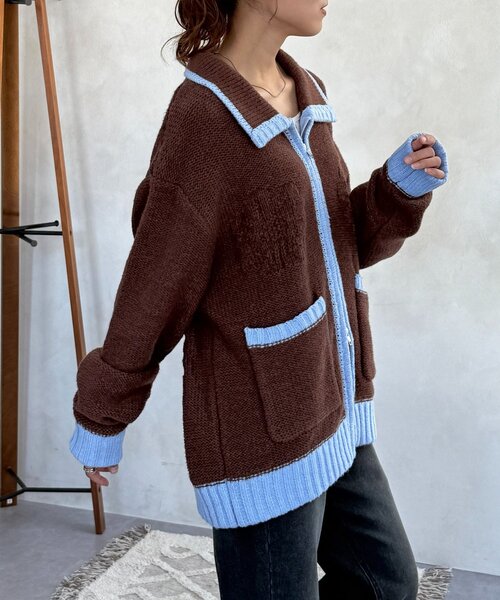 CPCM（シーピーシーエム）の「同色花柄ジャガードカーディガン（カーディガン/ボレロ・レディース・ブラウン/アイボリー/ネイビー・FREE）」の19枚目の写真