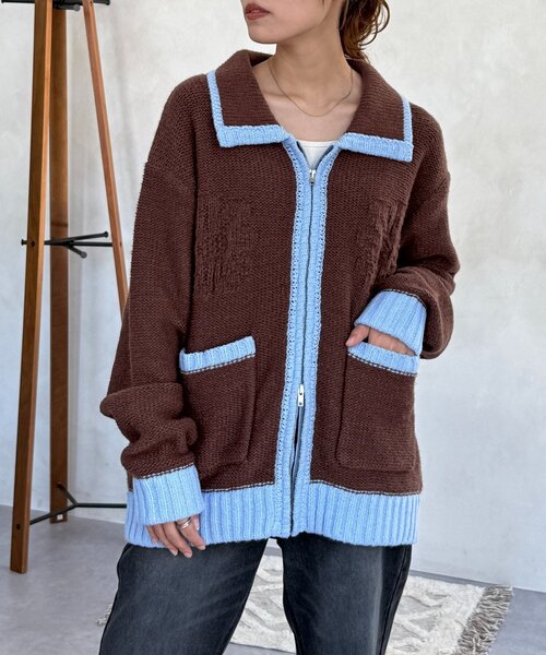 CPCM（シーピーシーエム）の「同色花柄ジャガードカーディガン（カーディガン/ボレロ・レディース・ブラウン/アイボリー/ネイビー・FREE）」の20枚目の写真