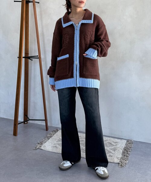 CPCM（シーピーシーエム）の「同色花柄ジャガードカーディガン（カーディガン/ボレロ・レディース・ブラウン/アイボリー/ネイビー・FREE）」の21枚目の写真