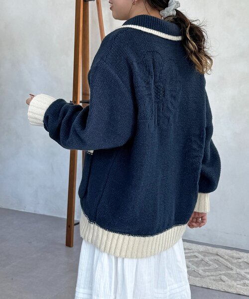 同色花柄ジャガードカーディガン（カーディガン/ボレロ）｜CPCM