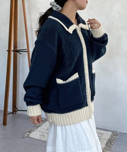 同色花柄ジャガードカーディガン（カーディガン/ボレロ）｜CPCM