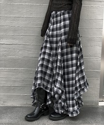 VEILA（ヴェイラ）の「チェック柄フレアロングスカート（スカート）」