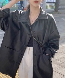 SallyLunn（サリーラン）の「レザータッチポケットジャケット（その他アウター）」