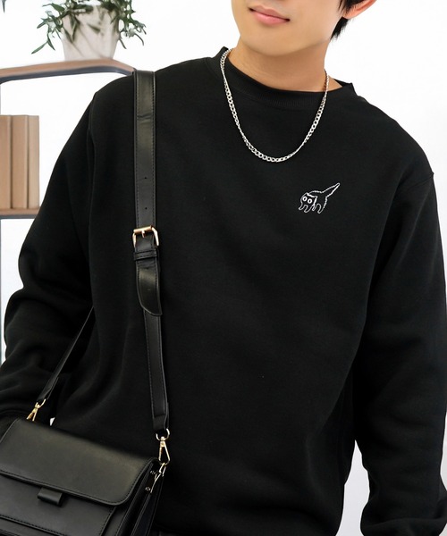 セール】ワンポイント ロゴ 裏起毛 スウェット 長袖 トレーナー