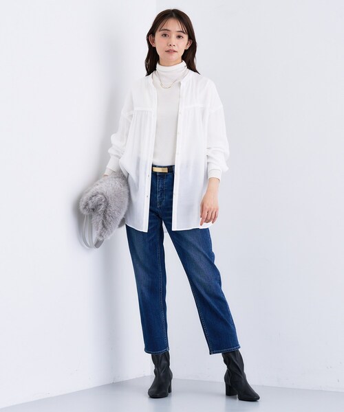 INDIVI（インディヴィ）の「【きれいめ／ラメ】シャイニーローン ドレーピーブラウス（シャツ/ブラウス・レディース・ホワイト・38/34/05/15 /13）」の9枚目の写真