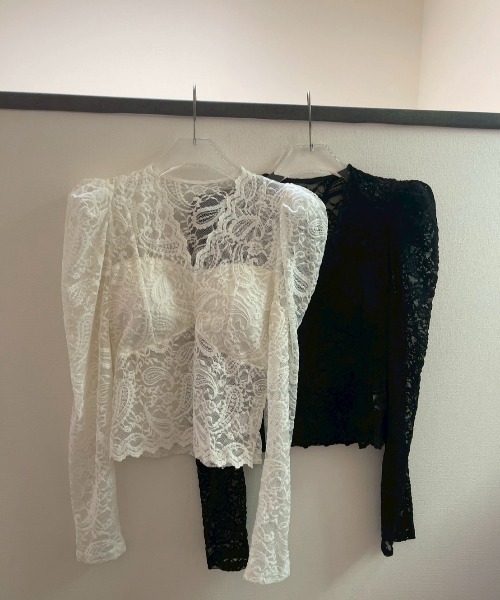 AMAIL(アマイル)の「Elegant Lace Top(シャツ/ブラウス・レディース・ブラック/ホワイト・FREE)」の13枚目の写真
