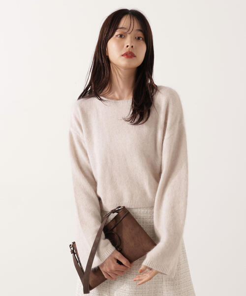 PROPORTION BODY DRESSING（プロポーションボディドレッシング）の「ショートＦＯＸ混ニット / 1215270131（ニット/セーター・レディース・オフホワイト/グレー系その他・FREE）」の4枚目の写真