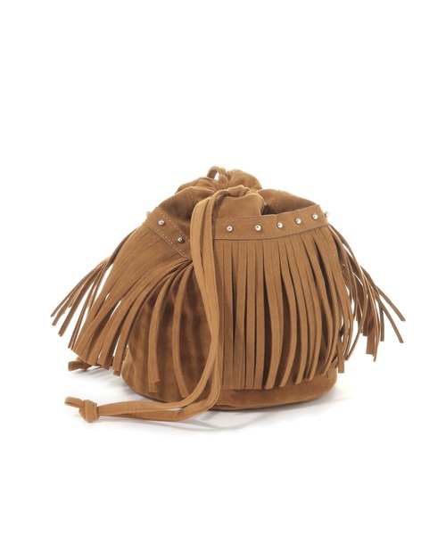 LAKOLE（ラコレ）の「フリンジ2WAY巾着ショルダーバッグ / 595404（ショルダーバッグ・レディース・キャメル/オフホワイト・FREE）」の4枚目の写真