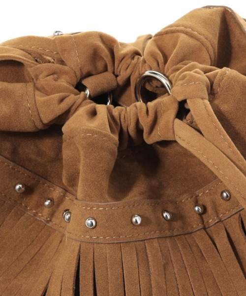 LAKOLE（ラコレ）の「フリンジ2WAY巾着ショルダーバッグ / 595404（ショルダーバッグ・レディース・キャメル/オフホワイト・FREE）」の9枚目の写真