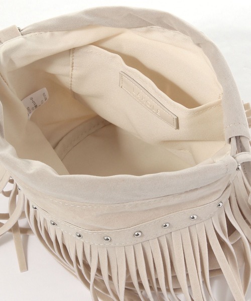 LAKOLE（ラコレ）の「フリンジ2WAY巾着ショルダーバッグ / 595404（ショルダーバッグ・レディース・キャメル/オフホワイト・FREE）」の12枚目の写真
