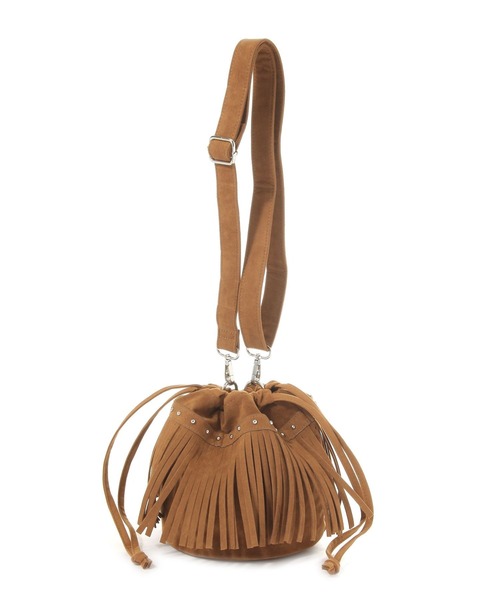 LAKOLE（ラコレ）の「フリンジ2WAY巾着ショルダーバッグ / 595404（ショルダーバッグ・レディース・キャメル/オフホワイト・FREE）」の14枚目の写真