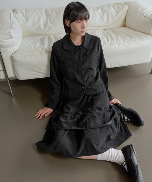 セットアップ着用おすすめ】ダブルポケットフラワーアプリケット