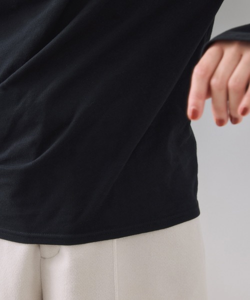 VIS(ビス)の「ドレープオフショルロンT/一部WEB限定カラー・イージーケア(Tシャツ/カットソー・レディース・オフホワイト/ブラック/ホワイト系その他5/ダークブラウン・FREE)」の17枚目の写真