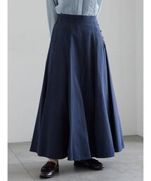 サイドボタンピーチフレアスカート