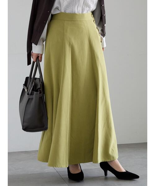 Te chichi（テチチ）の「サイドボタンピーチフレアスカート（スカート・レディース・グリーン/ネイビー/グレー・F）」の4枚目の写真