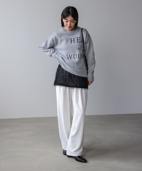 Bou Jeloud（ブージュルード）の「ジャージーベロアレイヤープルオーバー（Tシャツ/カットソー・レディース・モカ/アイボリー/ブラック・FREE）」の4枚目の写真
