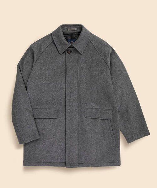 BROOKS BROTHERS(ブルックスブラザーズ)の「ウール/カシミヤ ラグランスリーブ ウォーキングコート(ステンカラーコート・メンズ・ネイビー/グレー・SMALL/LARGE/MEDIUM)」の2枚目の写真