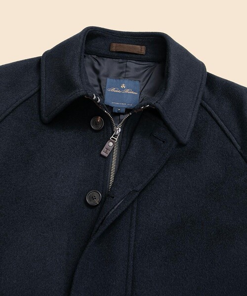 BROOKS BROTHERS(ブルックスブラザーズ)の「ウール/カシミヤ ラグランスリーブ ウォーキングコート(ステンカラーコート・メンズ・ネイビー/グレー・SMALL/LARGE/MEDIUM)」の9枚目の写真