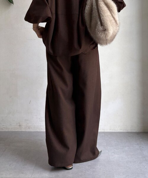 DouDou(ドゥドゥ)の「【WEB限定】ウール調フロントタックイージーパンツ(その他パンツ・レディース・ブラック/グレイッシュベージュ/ブラウン・FREE)」の18枚目の写真