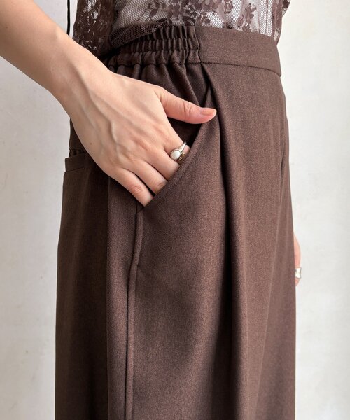 DouDou(ドゥドゥ)の「【WEB限定】ウール調フロントタックイージーパンツ(その他パンツ・レディース・ブラック/グレイッシュベージュ/ブラウン・FREE)」の14枚目の写真