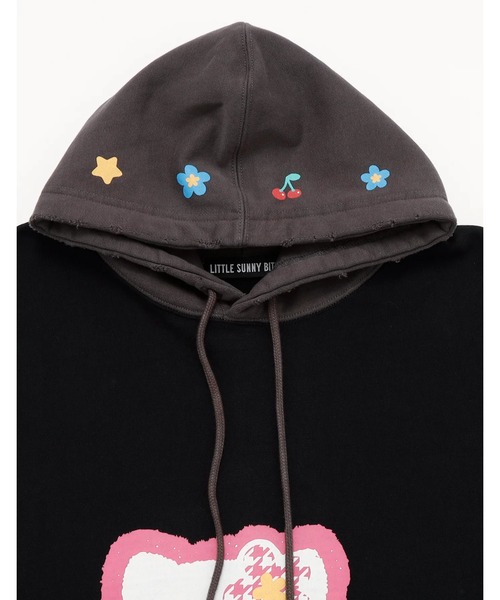 Little sunny bite(リトルサニーバイト)の「《Little sunny bite》hello kitty x little sunny bite hoodie(パーカー・レディース・ブラック/ピンク/グレー・MEDIUM)」の4枚目の写真