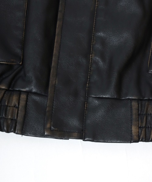 Salong hameu（サロン ハミュー）の「秋冬ムード高まる 襟ボア フェイクレザーブルゾンジャケット メンズ レディース ユニセックス（ブルゾン・メンズ・ブラック/ブラウン・L/XL/M）」の17枚目の写真