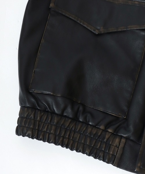 Salong hameu（サロン ハミュー）の「秋冬ムード高まる 襟ボア フェイクレザーブルゾンジャケット メンズ レディース ユニセックス（ブルゾン・メンズ・ブラック/ブラウン・L/XL/M）」の20枚目の写真