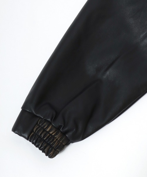 Salong hameu（サロン ハミュー）の「秋冬ムード高まる 襟ボア フェイクレザーブルゾンジャケット メンズ レディース ユニセックス（ブルゾン・メンズ・ブラック/ブラウン・L/XL/M）」の14枚目の写真