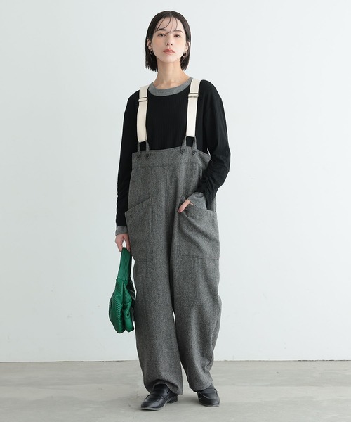 n'OrLABEL（ノアールレーベル）の「袖シャーリングレイヤード風トップス（Tシャツ/カットソー・レディース・ベージュ/ネイビー/ブラック・2/1）」の21枚目の写真