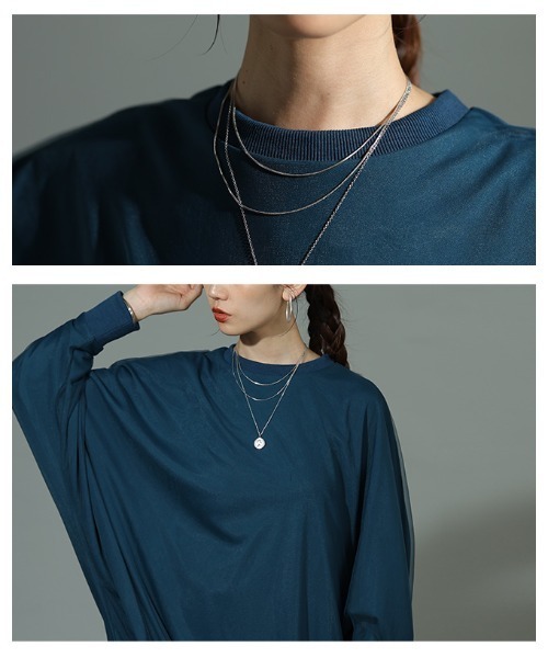 Sawa a la mode（サワアラモード）の「オーガンジードッキングプルオーバー（Tシャツ/カットソー・レディース・ダークブルー/グレー/ブラック・FREE）」の7枚目の写真